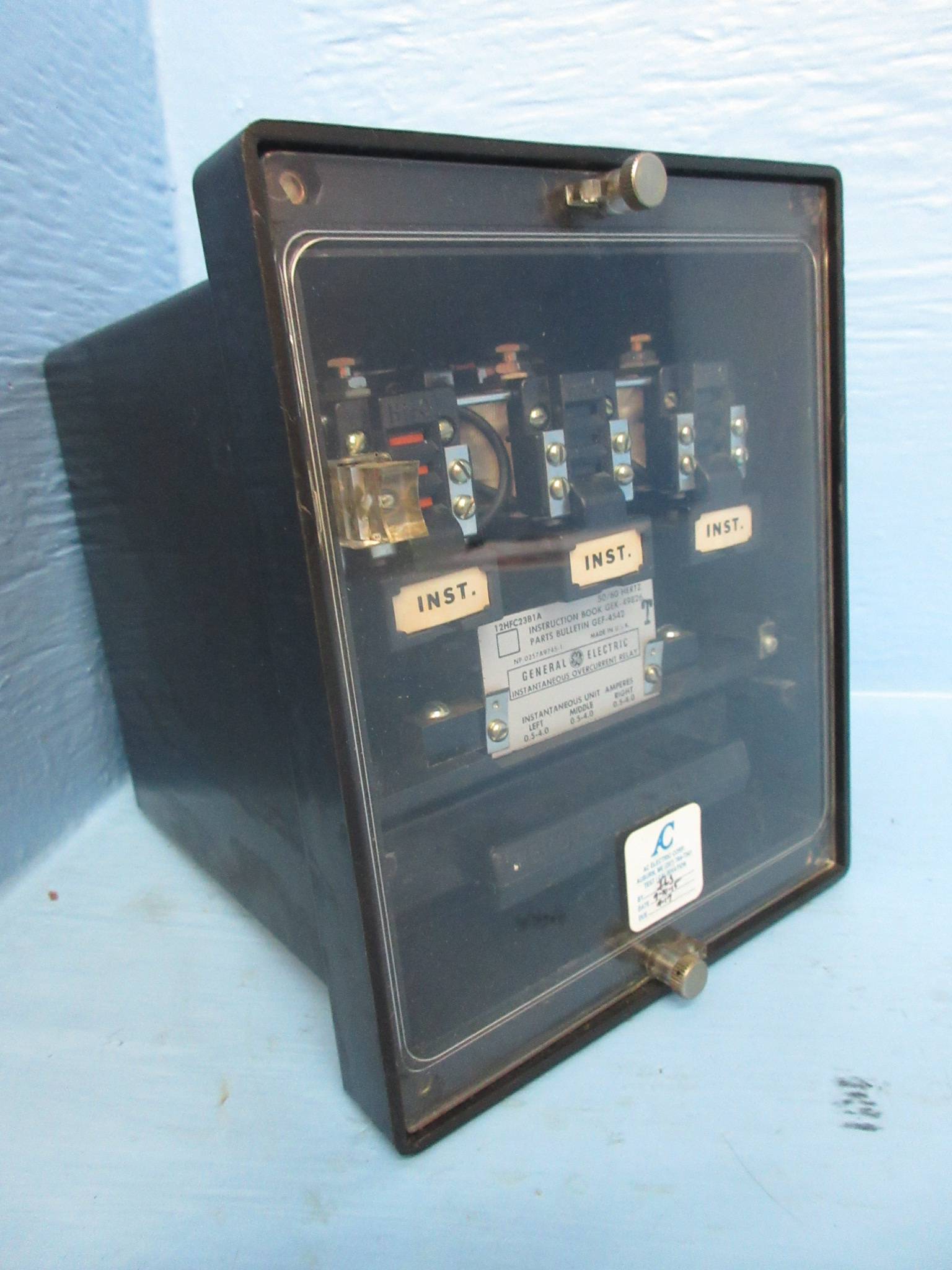 General Electric 12HFC23B1A Instantaneous Overcurrent Relay GE 50/60Hz